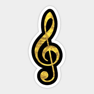 Golden Treble Clef Sticker